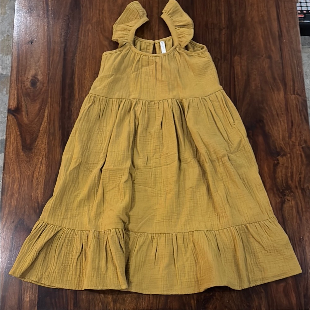 NWT Rylee + Cru Size 2-3 Charming Mustard Maxi  Kids Dress